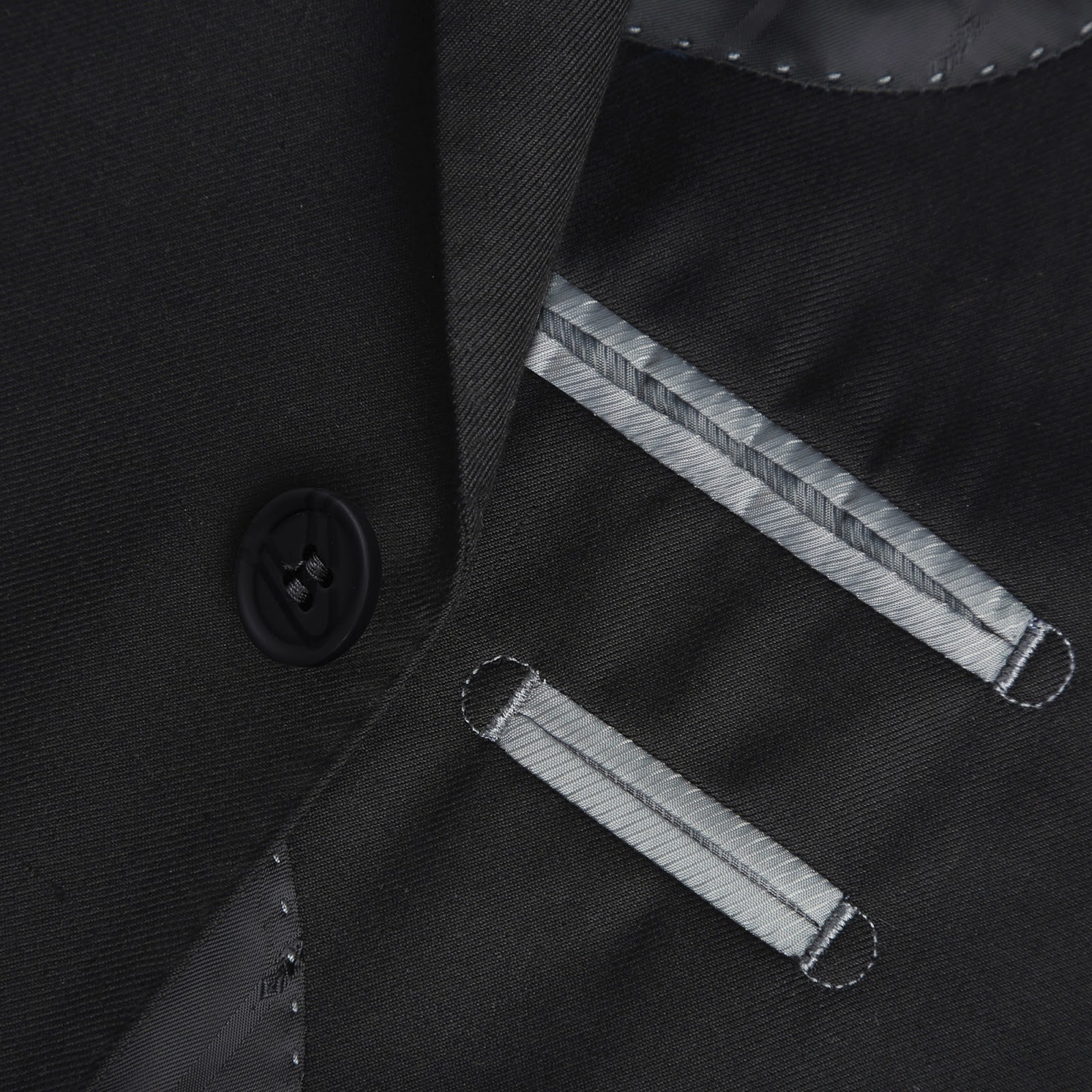 RENOIR Black 2-Piece Classic Fit Single Breasted Notch Lapel Suit 201-1