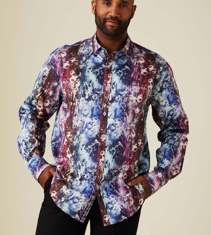 Inserch 100% Premium Cotton Floral Print Shirt LS013-66 Multi