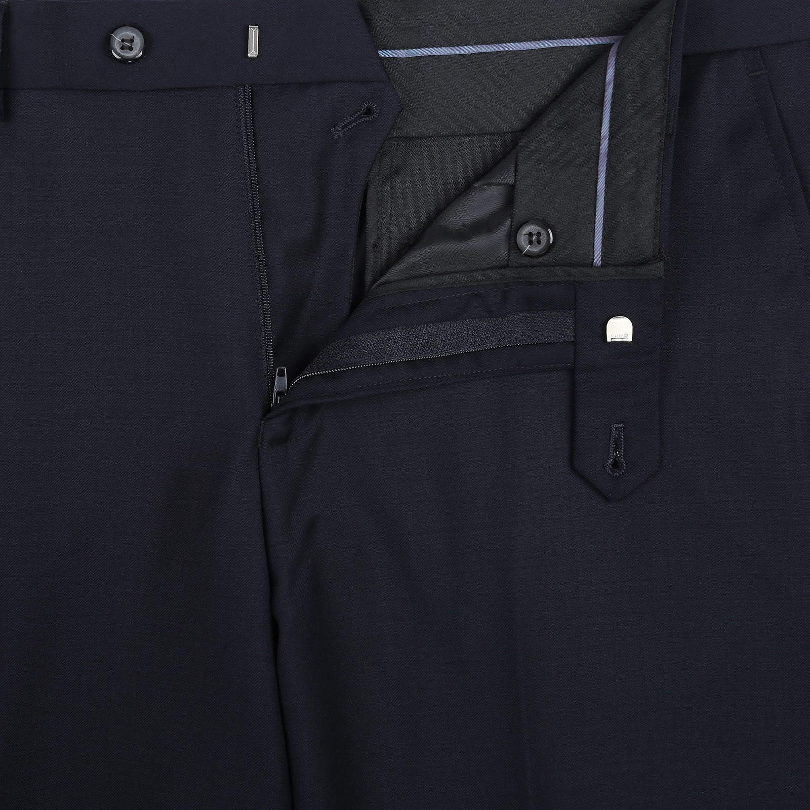 RENOIR Dark Navy 2-Piece Classic Fit Notch Lapel Wool Suit 508-2
