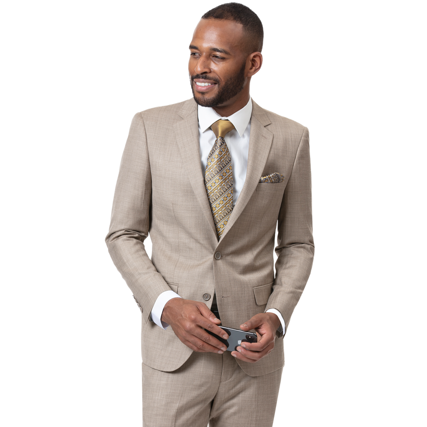 EJ Samuel Taupe Ultra Slim Fit Suit M18013