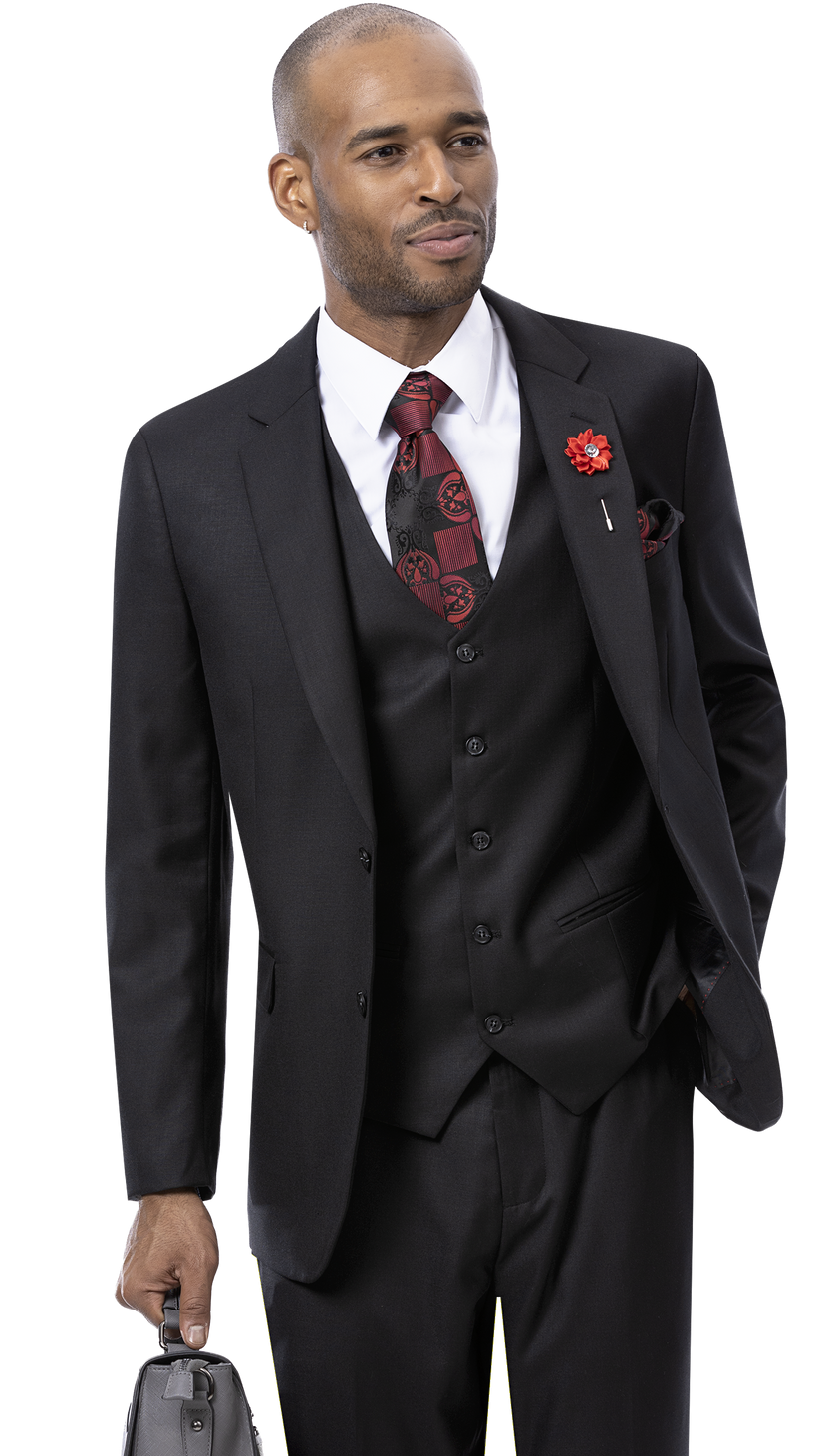 EJ Samuel Black Modern Fit Suit M18022