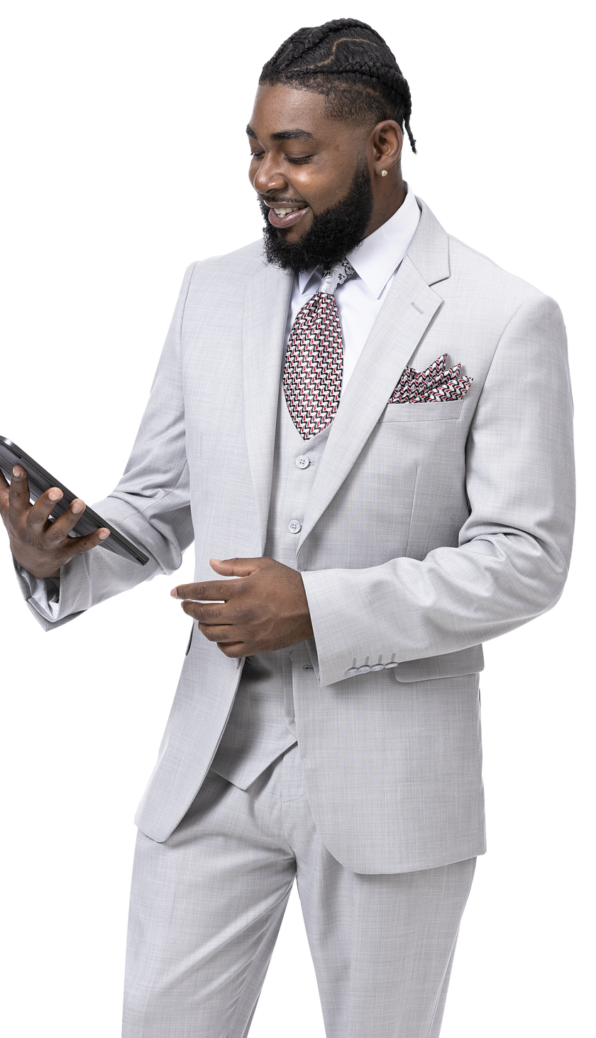 EJ Samuel Gray Modern Fit Suit M18022