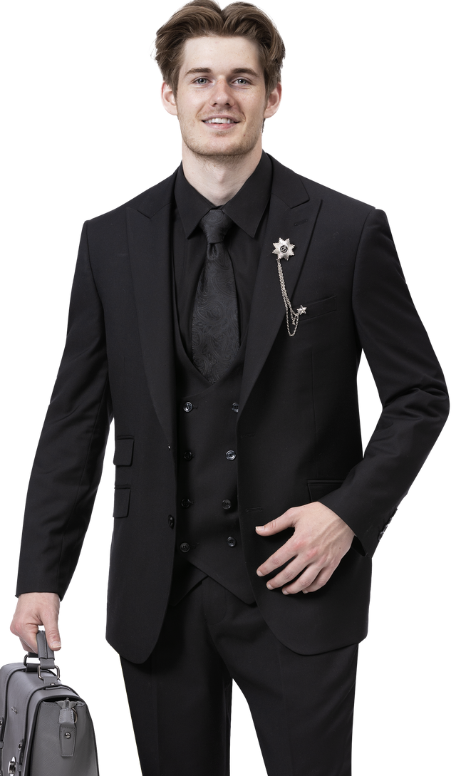 EJ Samuel Black Suit M2770 – Unique Design Menswear