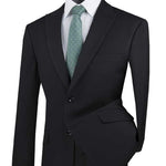 Vinci Modern Fit Suit with Peak Lapel (Black) M2TR