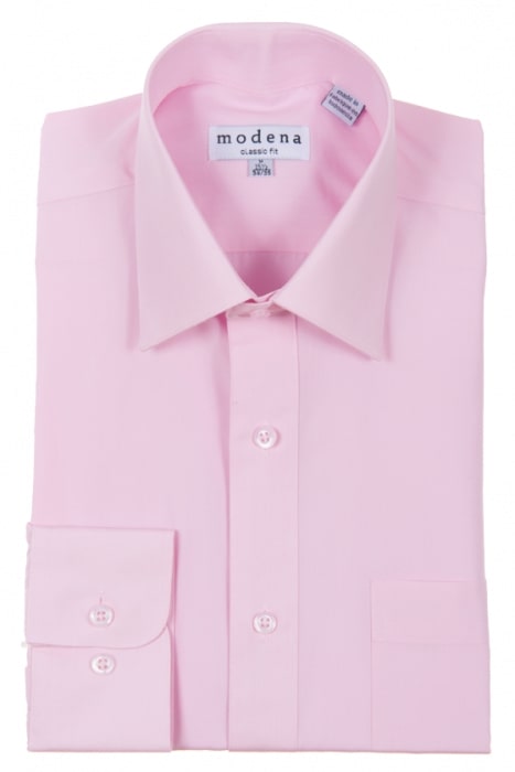 The Modena Classic Fit Regular Cuff M300CL0R Pink is a folded long-sleeve shirt crafted from a cotton blend. It features a classic collar and regular cuffs, and its wrinkle-resistant fabric ensures you stay sharp all day.