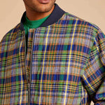 Inserch Premium Linen Yarn-Dye Madras Plaid Short Zip Jacket JS259-66 Multi