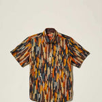 Inserch Premium Linen Brushstroke Print Shirt SS7912-121 Earth