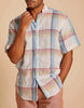 Inserch Premium Linen Oversize Plaid Short Sleeve Shirt SS7910-00056 White Multi