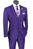 Vinci Modern Fit 2 Piece Windowpane Suit (Purple) MRW-1