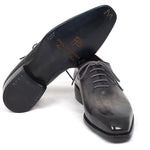 Paul Parkman Goodyear Welted Wholecut Oxfords Gray Black Hand-Painted - 044GRY