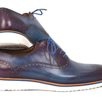 Paul Parkman Smart Casual Oxford Shoes Blue & Purple - 184SNK-BLU