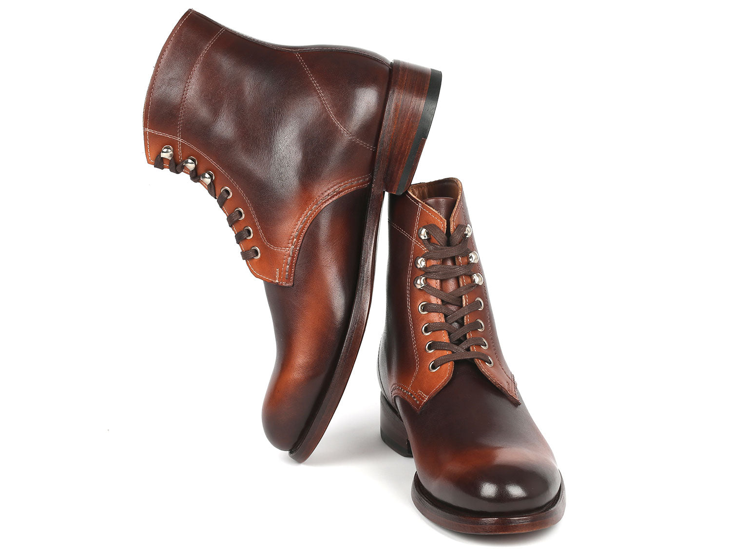 Paul Parkman Men's Brown Burnished Leather Boots - 824BRW73