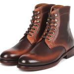 Paul Parkman Men's Brown Burnished Leather Boots - 824BRW73