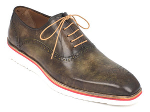 Paul Parkman Smart Casual Oxford Shoes Army Green - 184SNK-GRN