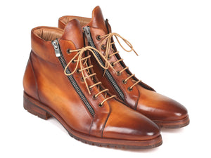 Paul Parkman Side Zipper Leather Boots Light Brown - 12455-CML