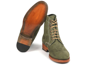 Paul Parkman Men's Boots Green Nubuck - 824NGR33