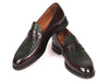 Paul Parkman Woven Leather Loafers Brown & Green - 548LF832