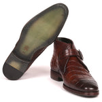 Paul Parkman Single Monk Strap Ankle Boots Brown - 8638-BRW
