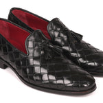 Paul Parkman Big Braided Tassel Loafers Black - 6623-BLK
