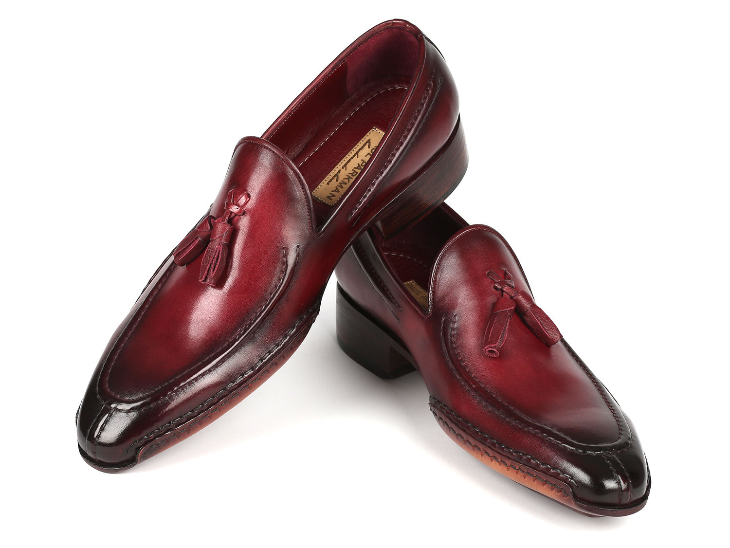 Paul Parkman Hand-Sewn Tassel Loafers Bordeaux - 082-BRD