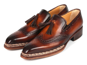 Paul Parkman Norwegian Welted Tassel Loafers Brown Burnished - 8507-BRW