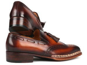 Paul Parkman Norwegian Welted Tassel Loafers Brown Burnished - 8507-BRW