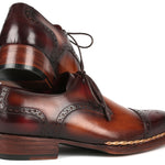 Paul Parkman Norwegian Welted Cap Toe Derby Shoes Bordeaux & Brown - 8508-BRW