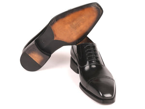 Paul Parkman Goodyear Welted Cap Toe Oxfords Black Polished Leather - 056BLK84