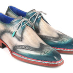 Paul Parkman Norwegian Welted Wingtip Derby Shoes Blue & Grey - 8506-BLU
