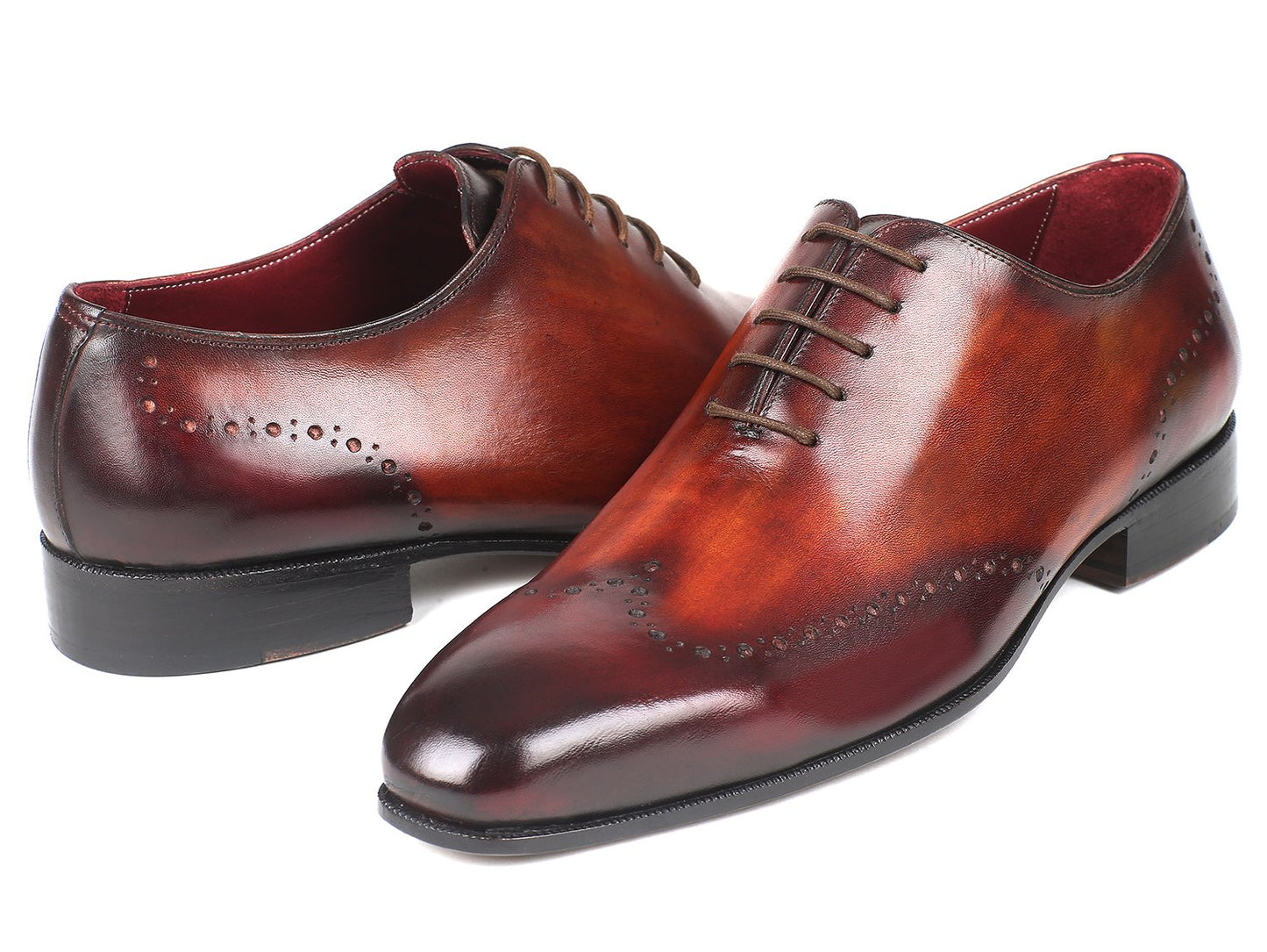 The Paul Parkman Brown & Bordeaux Wingtip Oxfords - 84BT76 feature a leather upper and are perfect for any occasion.