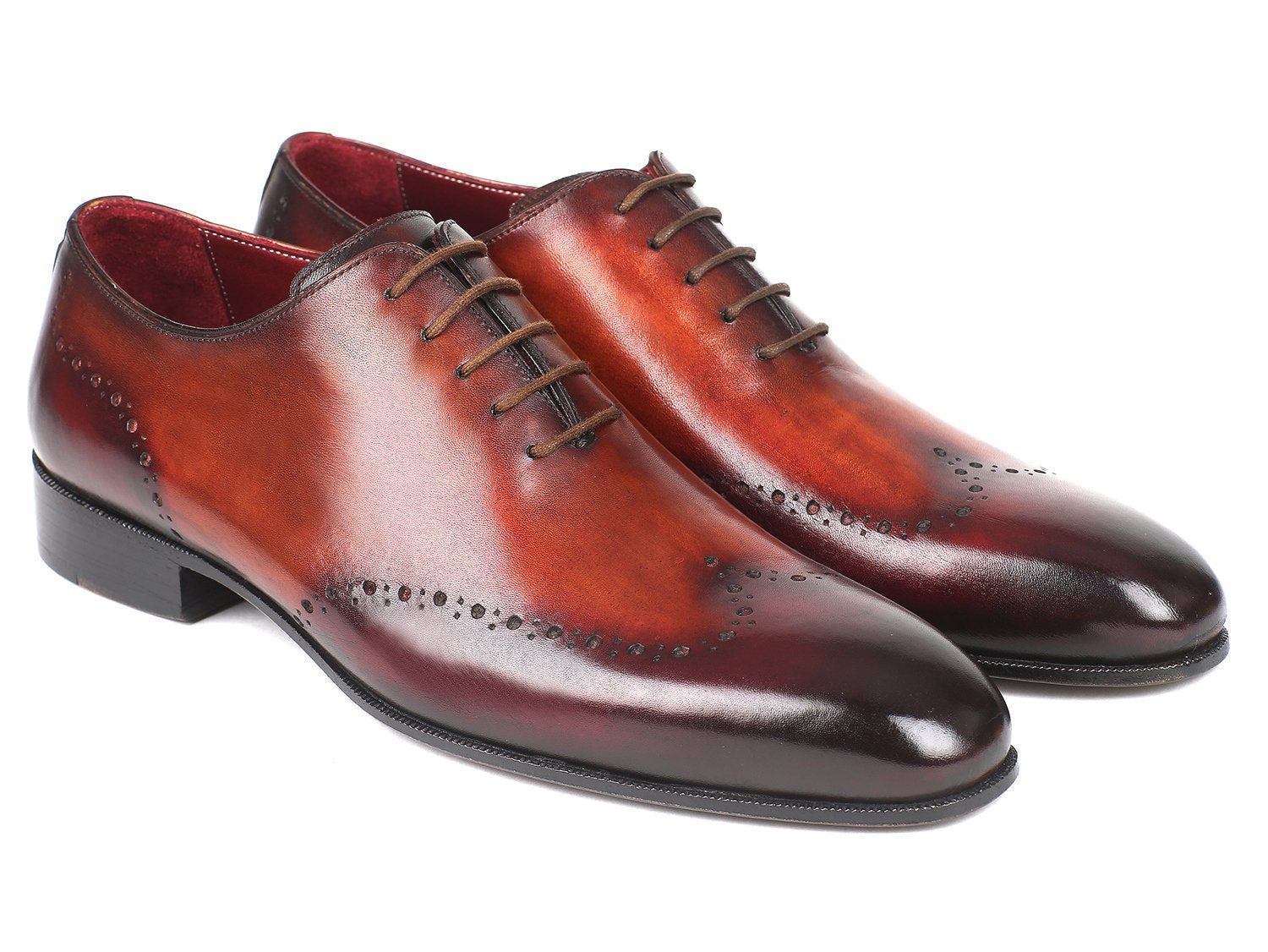 The Paul Parkman Brown & Bordeaux Wingtip Oxfords - 84BT76 feature a leather upper and are perfect for any occasion.