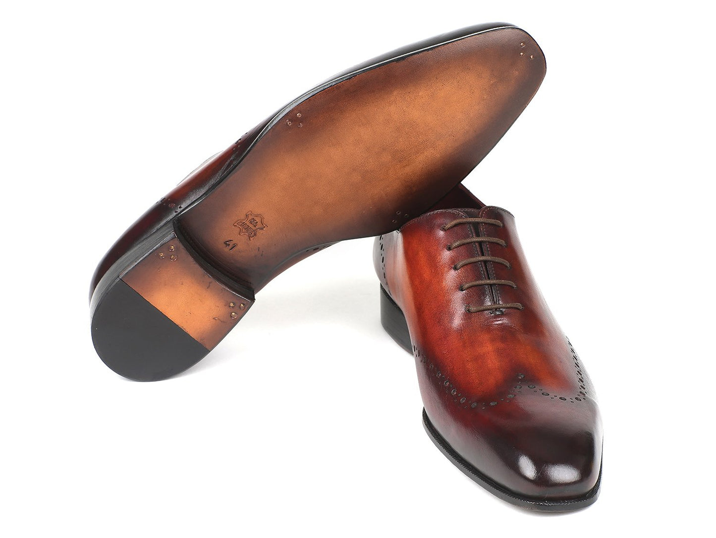 The Paul Parkman Brown & Bordeaux Wingtip Oxfords - 84BT76 feature a leather upper and are perfect for any occasion.