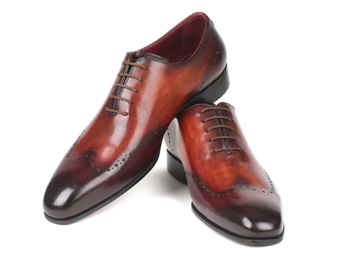 The Paul Parkman Brown & Bordeaux Wingtip Oxfords - 84BT76 feature a leather upper and are perfect for any occasion.