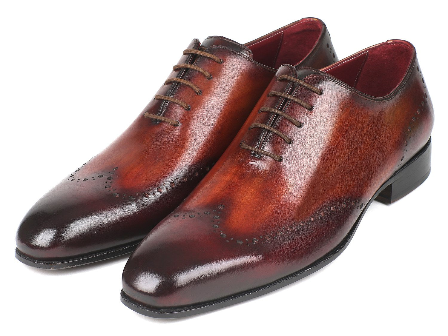 The Paul Parkman Brown & Bordeaux Wingtip Oxfords - 84BT76 feature a leather upper and are perfect for any occasion.