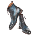 Paul Parkman Blue & Brown Leather Boots - BT548AW