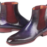 Paul Parkman Navy & Purple Chelsea Boots - BT552PUR