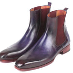 Paul Parkman Navy & Purple Chelsea Boots - BT552PUR