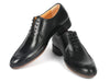 Paul Parkman Opanka Stitched Men's Split-Toe Black Leather Oxford Shoes - 054-BLK