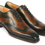 Paul Parkman Goodyear Welted Brown & Green Oxford Shoes - 081-036