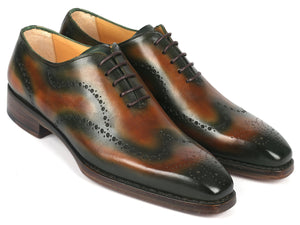 Paul Parkman Goodyear Welted Brown & Green Oxford Shoes - 081-036