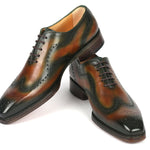 Paul Parkman Goodyear Welted Brown & Green Oxford Shoes - 081-036