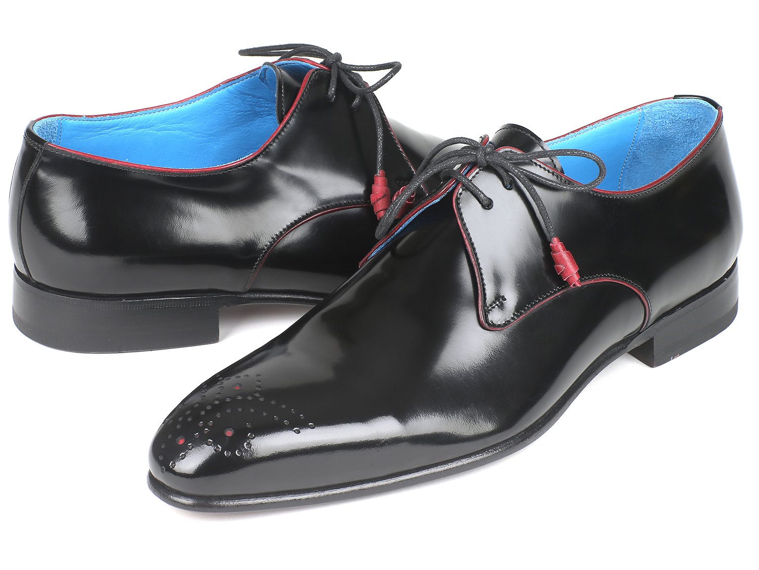 Paul Parkman Medallion Toe Black Derby Shoes - 54RG88