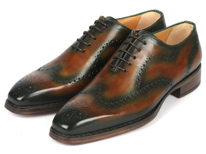 Paul Parkman Goodyear Welted Brown & Green Oxford Shoes - 081-036