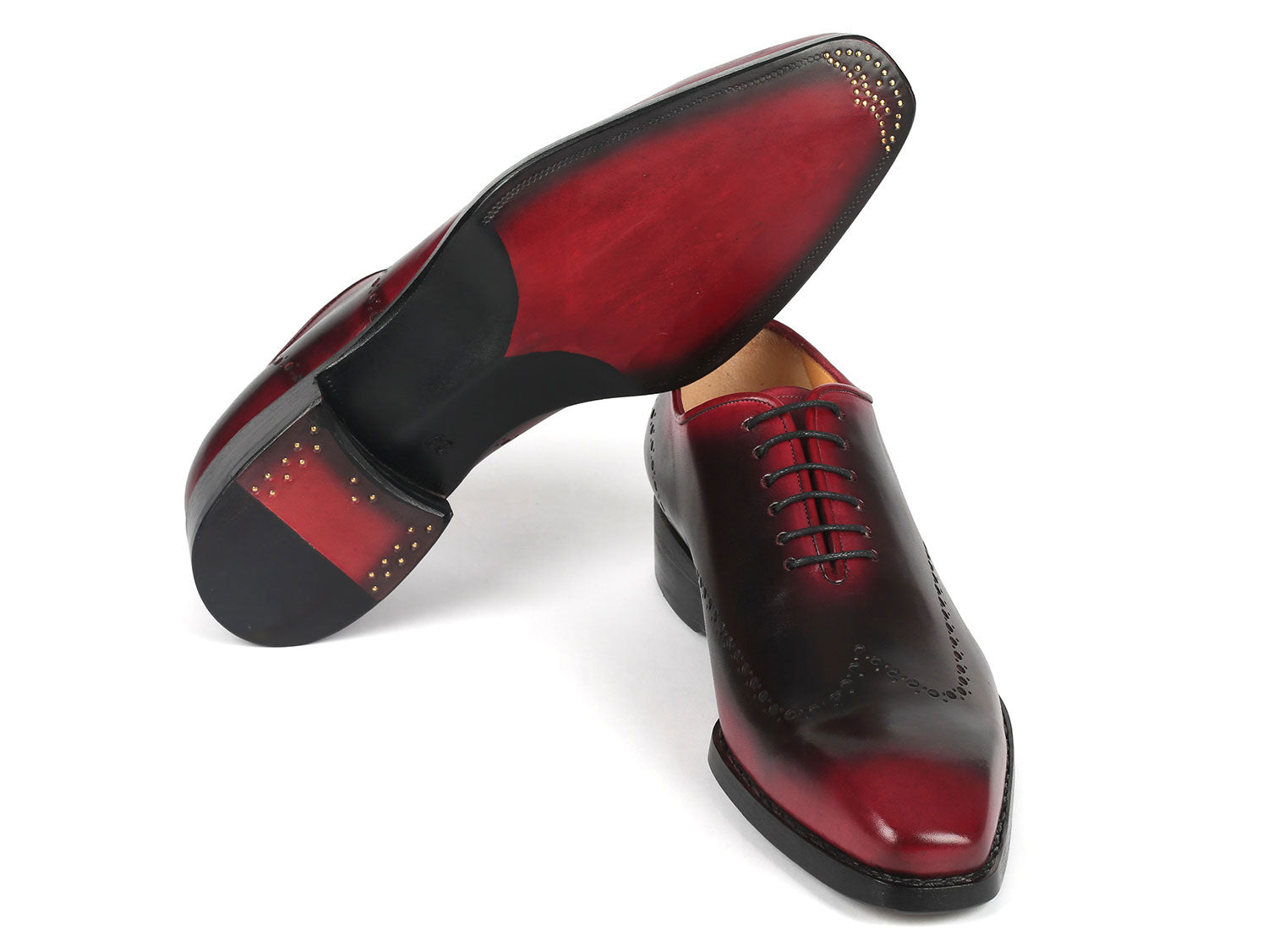 Paul Parkman Goodyear Welted Red & Black Oxford Shoes - 081-B51
