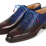 Paul Parkman Goodyear Welted Brown & Blue Oxford Shoes - 081-B35