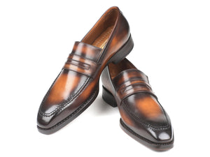 Paul Parkman Brown Burnished Goodyear Welted Loafers - 36LFBRW