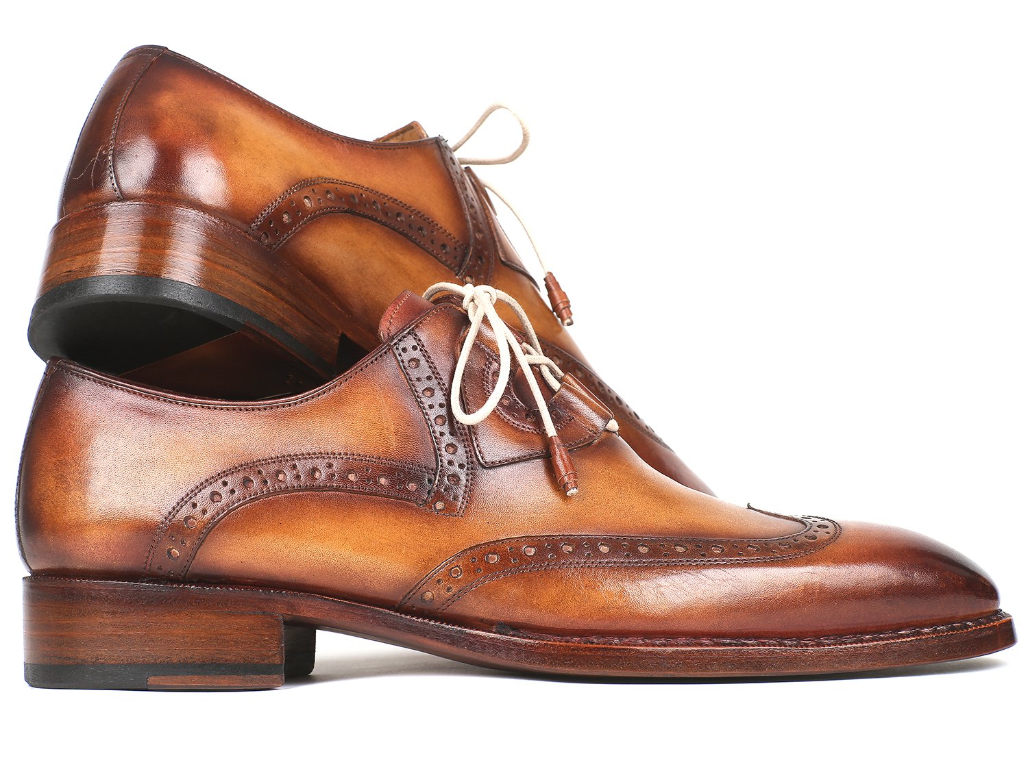 Paul Parkman Goodyear Welted Ghillie Lacing Wingtip Brogues - 2955-CML