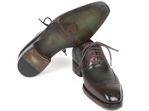 Paul Parkman Goodyear Welted Oxfords Brown & Green - BW926GR