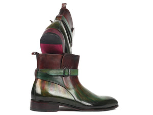 Paul Parkman Jodhpur Boots Green & Bordeaux - 957FRS84