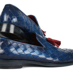 Paul Parkman Big Braided Tassel Loafers Blue - 6623-BLU